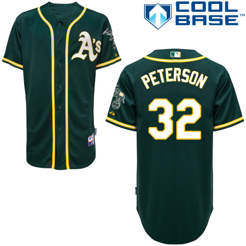 Shane Peterson #32 Youth Baseball Jersey-Oakland Athletics Authentic Alternate Green Cool Base MLB Jersey